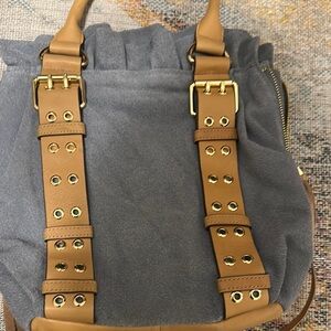 Gray and Tan Women's Bag